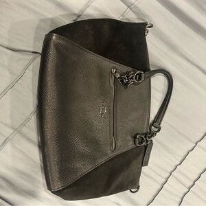 Coach Black and Dark Brown Shoulder Bag